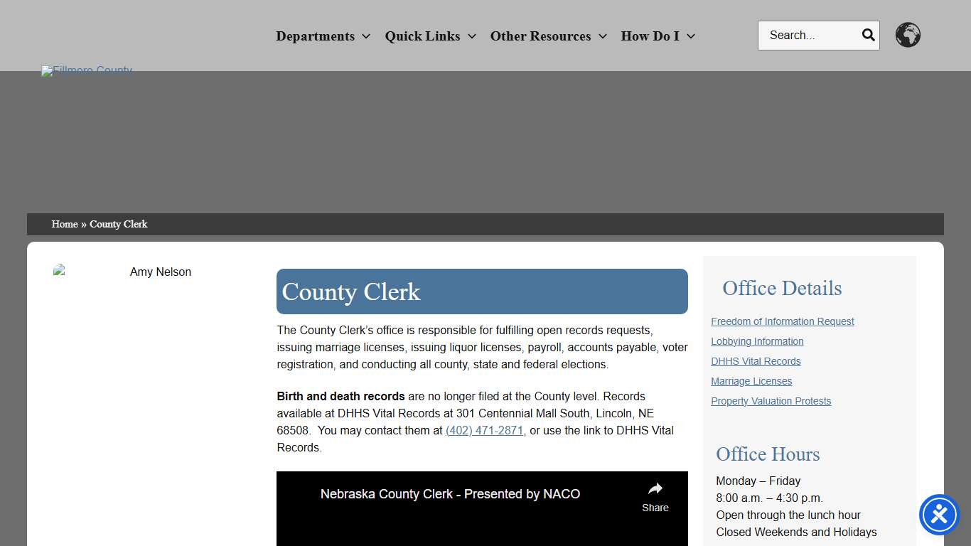County Clerk – Fillmore County